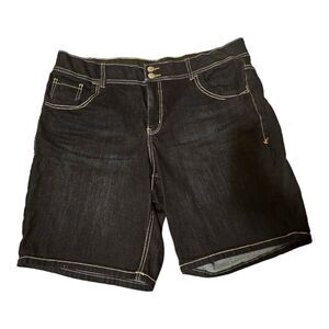 LANE BRYANT Tighter Tummy Bermuda Shorts Flex Waistband Dark Wash -‎ Size 20